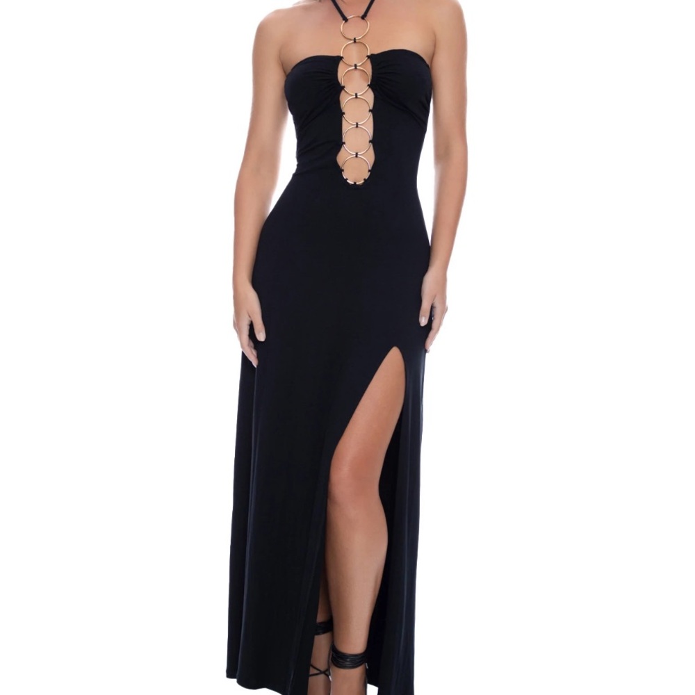 NEW Luli Fama Ring Halter Dress